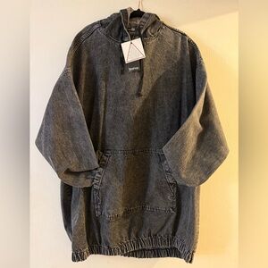 Boohoo Blue and Gray Textured Jacket